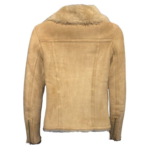 ALL SAINTS Suede/Shearling Moto Jacket - Picture 4 of 7